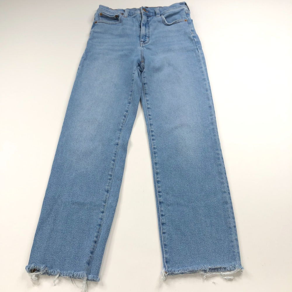J.Crew Factory Stovepipe 27T TALL (Fits 26W 27L) High Rise Raw Hem Cut Off Jeans